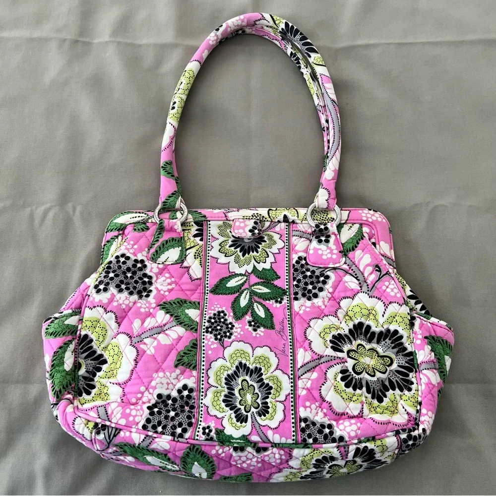 Vera Bradley Priscilla Pink Quilted Frame Shoulder Bag - Retired